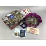 A COLLECTION OF COINS AND BANKNOTES