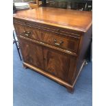 A REPRODUCTION MAHOGANY MUSIC CABINET