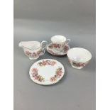 A COLCLOUGH PART TEA SERVICE ALONG WITH SERVING SETS AND PLATED WARE