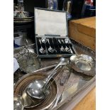 A LOT OF SILVER AND PLATED WARE