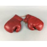 A PAIR OF BOXING GLOVES SIGNED BY ALAN MINTER