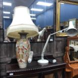 A JAPANESE STONEWARE VASE LAMP AND AN ANGLEPOISE LAMP