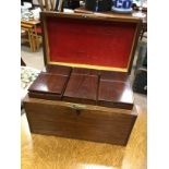 A VICTORIAN SATINWOOD TEA CADDY