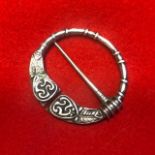 AN ALEXANDER RITCHIE FOR IONA SILVER PENANNULAR BROOCH