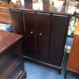 A MAHOGANY TWO DOOR CUPBOARD