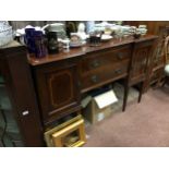 A SHERATON REVIVAL MAHOGANY SIDEBOARD