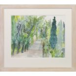GARDEN WITH STEPS, A WATERCOLOUR BY PAUL GELL