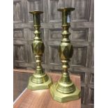 A PAIR OF 'THE DIAMOND PRINCESS' BRASS CANDLESTICKS