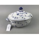 A ROYAL COPENHAGEN BLUE AND WHITE TUREEN WITH LID AND WADE WHIMSIES AND OTHER CERAMICS