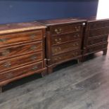 A SET OF THREE 19TH CENTURY MAHOGANY CHESTS