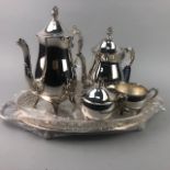 A SILVER PLATED TEA SERVICE