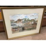 A HARBOUR SCENE, WATERCOLOUR BY HARRY KEILLER AND OTHER PICTURES