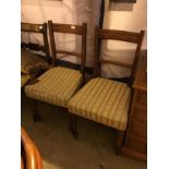 A PAIR OF MAHOGANY SIDE CHAIRS AND TWO OTHER CHAIRS