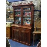 A 19TH CENTURY MAHOGANY BOOKCASE