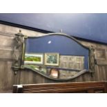 A 20TH CENTURY BRASS WALL MIRROR