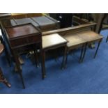 AN EARLY 20TH CENTURY MAHOGANY OCCASIONAL TABLE AND THREE OTHERS