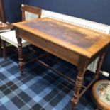 A 19TH CENTURY MAHOGANY WRITING TABLE ALONG WITH A SINGLE CHAIR