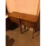 A PAIR OF YEW WOOD BEDSIDE CHESTS