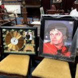 A MICHAEL JACKSON GOLD DISK AND A PRINT