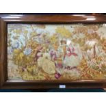 A VICTORIAN EMBROIDERED NEEDLEWORK PANEL