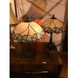 A PAIR OF TIFFANY STYLE TABLE LAMPS