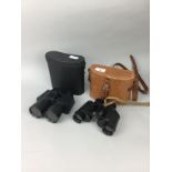 A LOT OF TWO PAIRS OF BINOCULARS