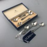A SET OF SEVEN SILVER COFFEE SPOONS BY GEORG JENSEN