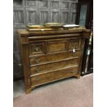 A VICTORIAN MAHOGANY COLUMN CHEST