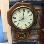 A MAHOGANY CASED WALL CLOCK