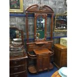 A REPRODUCTION VICTORIAN STYLE MAHOGANY HALLSTAND