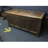 A LARGE OAK BLANKET CHEST