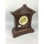 A LATE VICTORIAN OAK BRACKET CLOCK