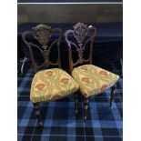 A PAIR OF MAHOGANY SINGLE CHAIRS