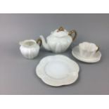 A SHELLEY TEA POT AND A FOLEY PART TEA SERVICE