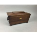 A VICTORIAN ROSEWOOD TEA CADDY