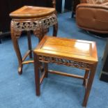 A CHINESE RECTANGULAR HARDWOOD TABLE AND ANOTHER