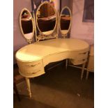 A MODERN WHITE PAINTED DRESSING TABLE AND A BEDSIDE LOCKER