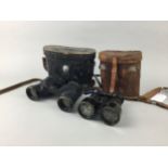 A PAIR OF WWII BINOCULARS AND OTHERS