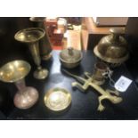 A COLLECTION OF INDIAN BRASS WARE