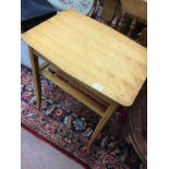 A RETRO OCCASIONAL TABLE AND A MAHOGANY CIRCU;LAR COFFEE TABLE