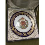 A SPODE 'THE BLACK WATCH' COMMEMORATIVE PLATE AND PLATED CUTLERY