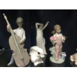 A LOT OF LLADRO AND OTHER CERAMIC FIGURES