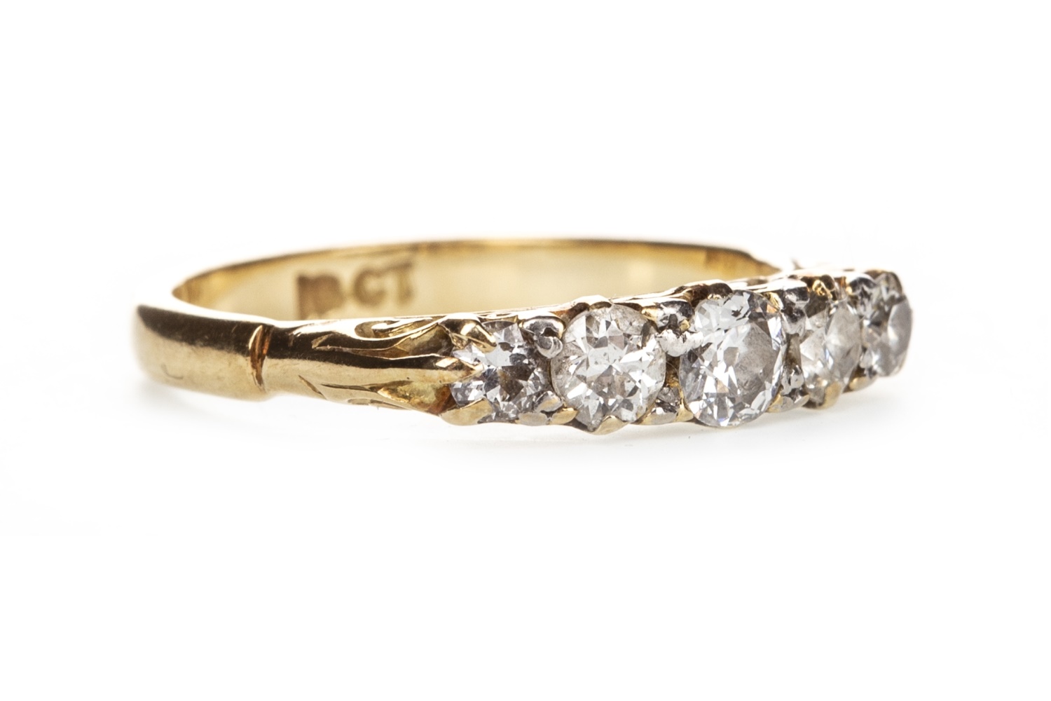 A VICTORIAN DIAMOND FIVE STONE RING - Image 2 of 2