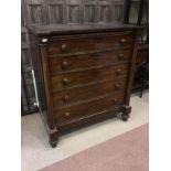 A VICTORIAN MAHOGANY COLUMN CHEST OF DRAWERS