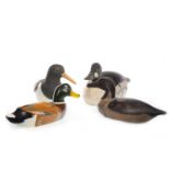 A LOT OF THREE DUCK DECOYS AND A CERAMIC DUCK