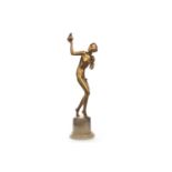 AN ART DECO BRONZED SPELTER FIGURE