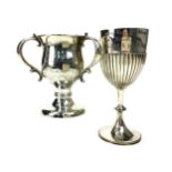 AN EARLY 20TH CENTURY SILVER TYG ALONG WITH A GOBLET