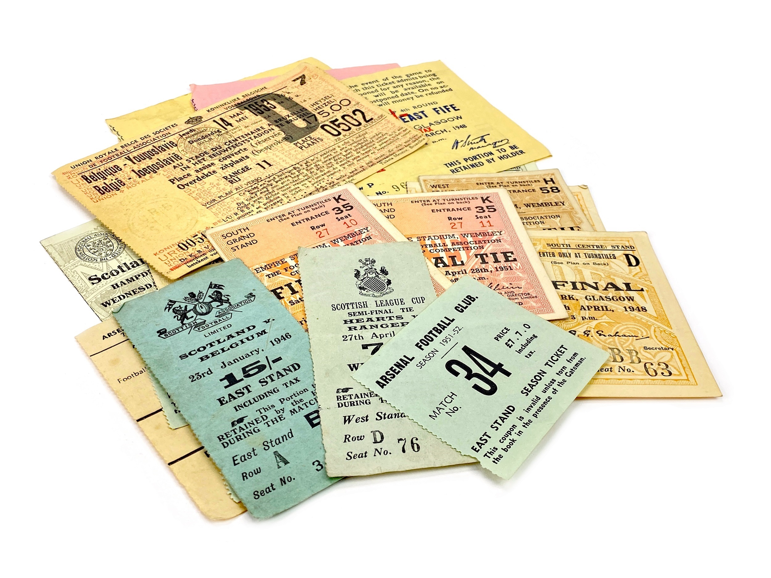 A LOT OF MID 20TH CENTURY FOOTBALL TICKETS