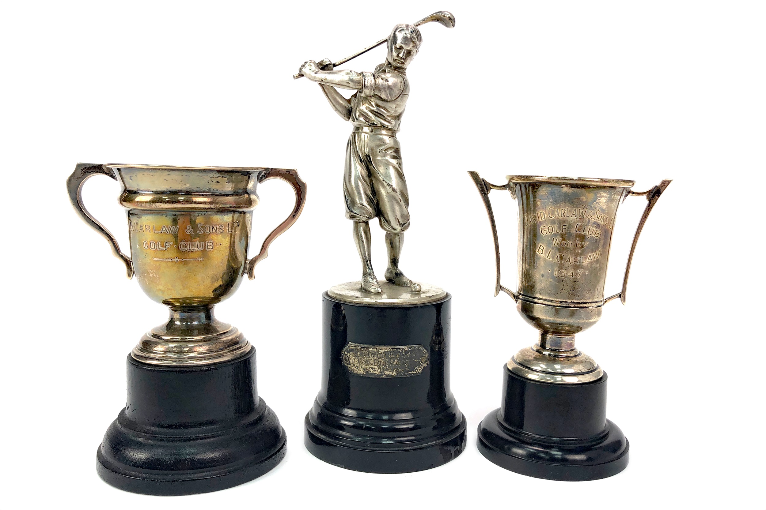 GOLFING INTEREST - THREE EARLY 20TH CENTURY GOLFING TROPHIES