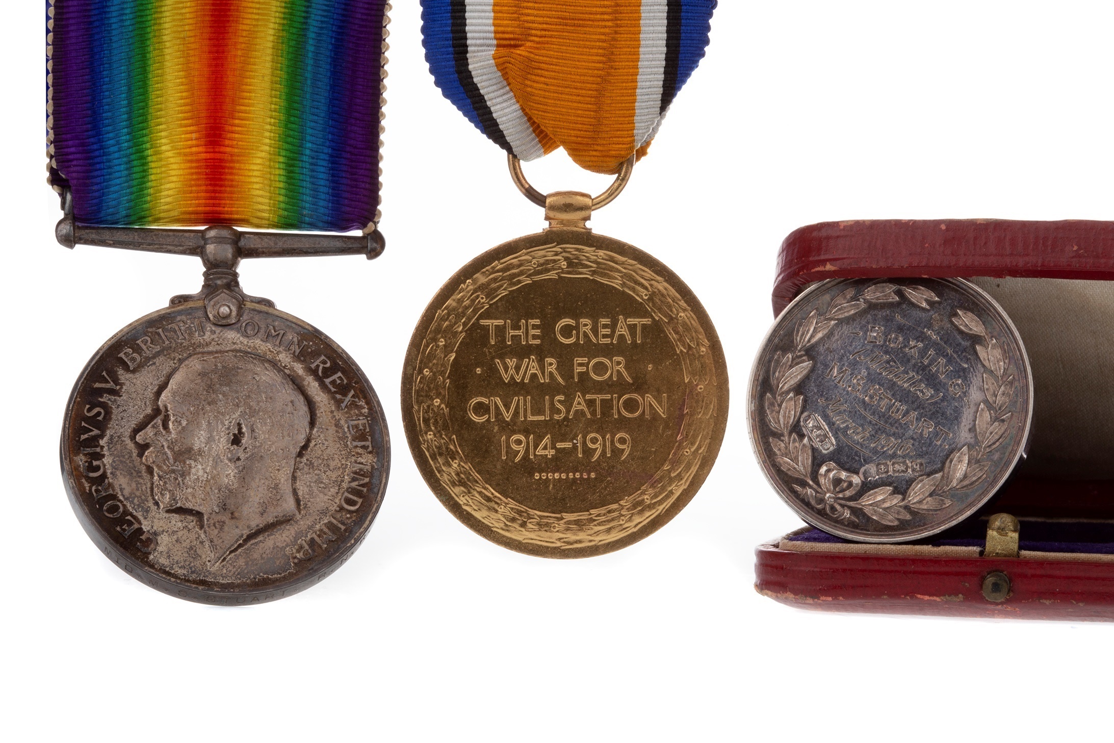 A BOXING MEDAL AND TWO MILITARY CAMPAIGN MEDALS - Image 2 of 3